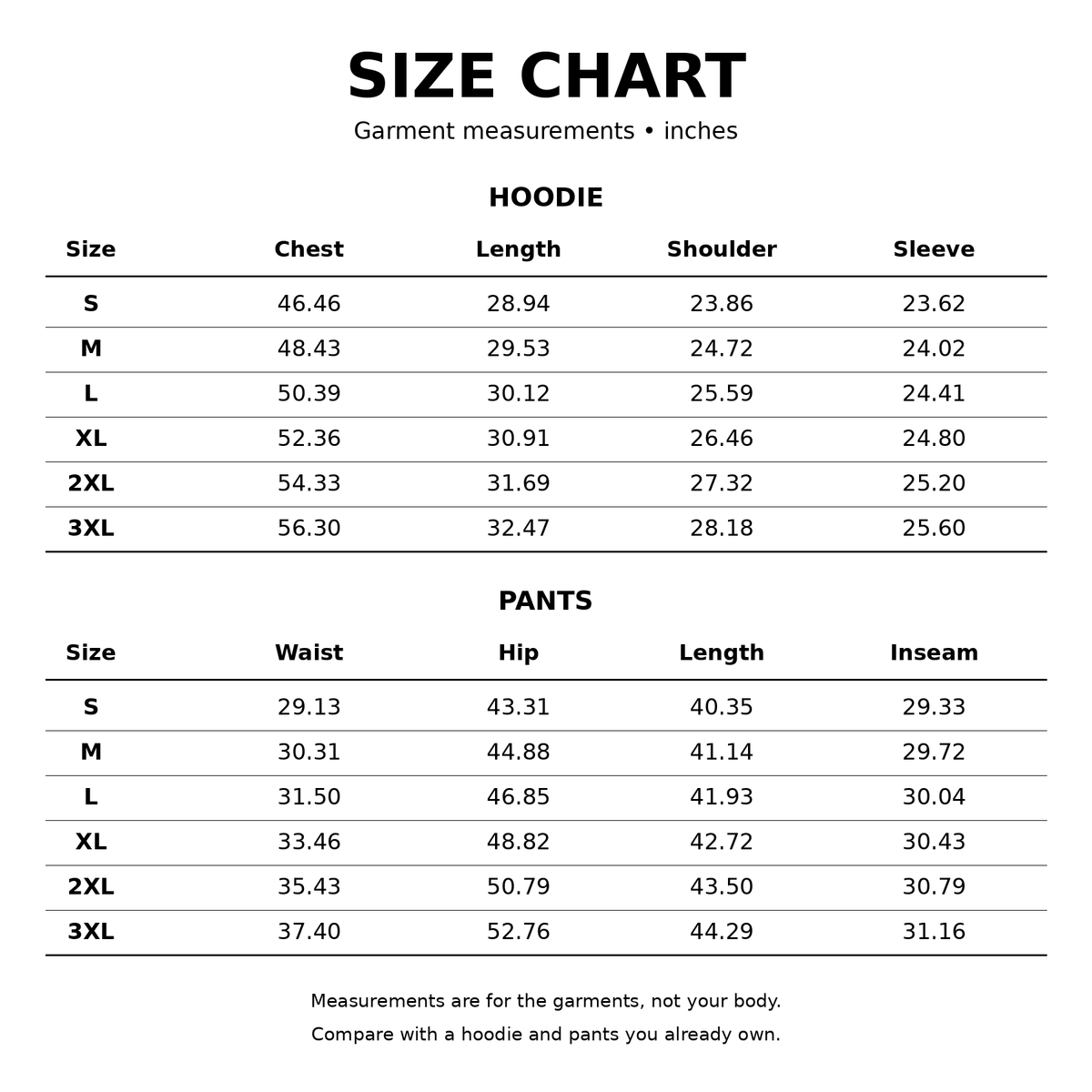 Size Chart